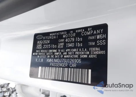 2025 Hyundai Elantra Hybrid Limited из США, поврежденный, VIN KMHLN4DJ7SU126906